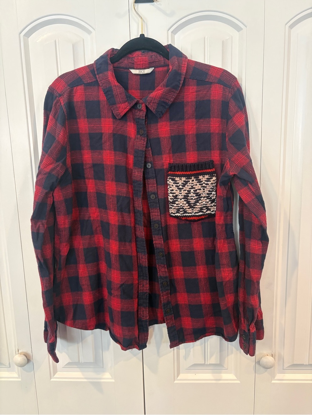 BKE red plaid button down shirt
